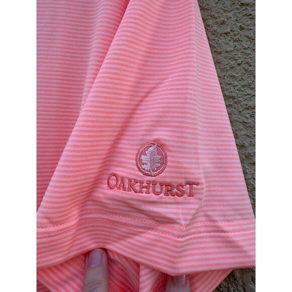 Adidas Adipure Stripe Golf Polo Shirt Pink Medium NWT - Picture 5 of 9